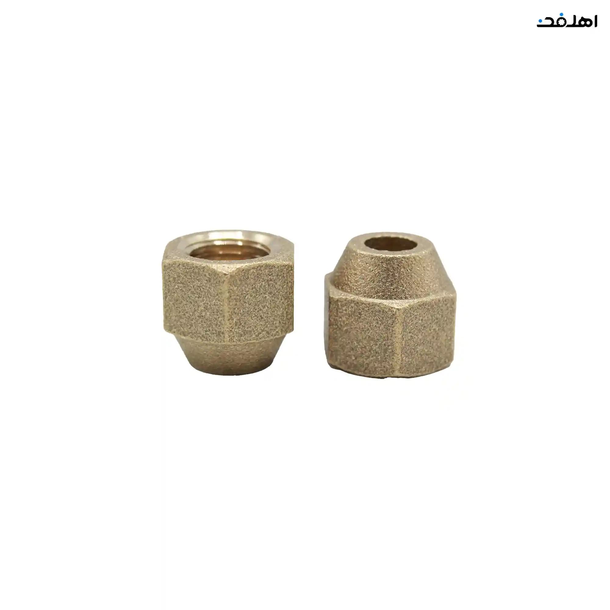 مهره برنجی کولرگازی سایز 1/4 مجموعه 2 عددی مدل ساده — تصویر ۲
