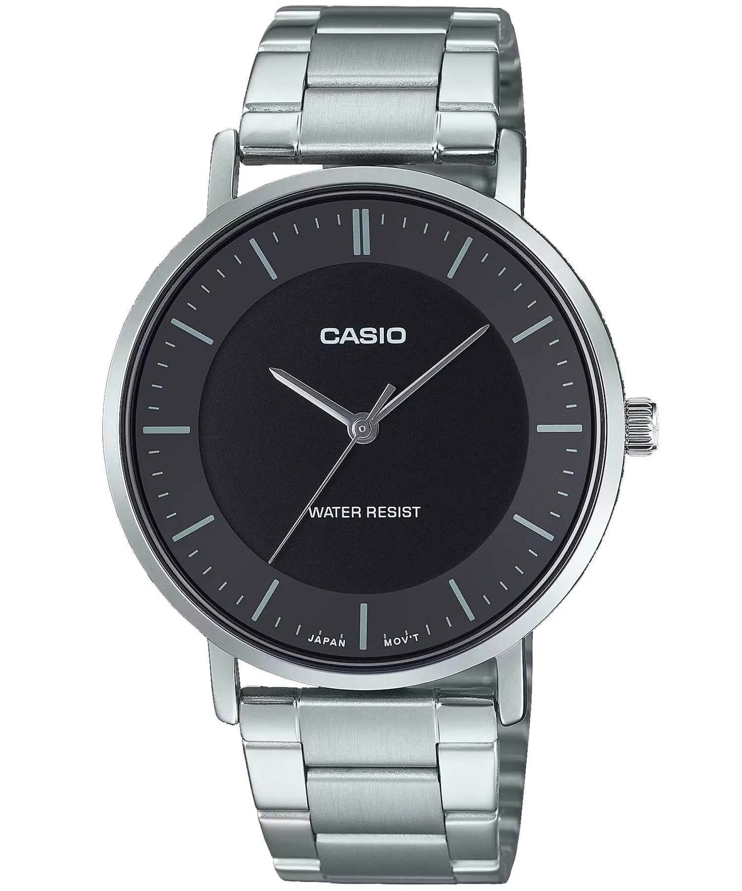 ساعت مچی مردانه کاسیو (Casio) مدل MTP-VT04D-1EDF (کلاسیک، تمام استیل، صفحه مشکی) — تصویر ۲