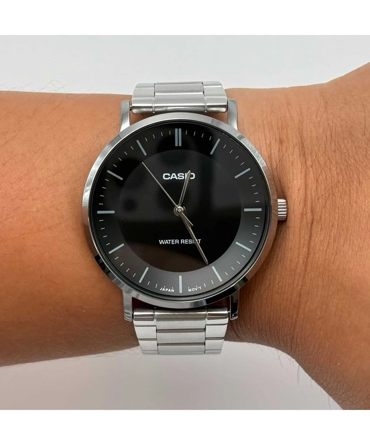 ساعت مچی مردانه کاسیو (Casio) مدل MTP-VT04D-1EDF (کلاسیک، تمام استیل، صفحه مشکی) — تصویر ۵