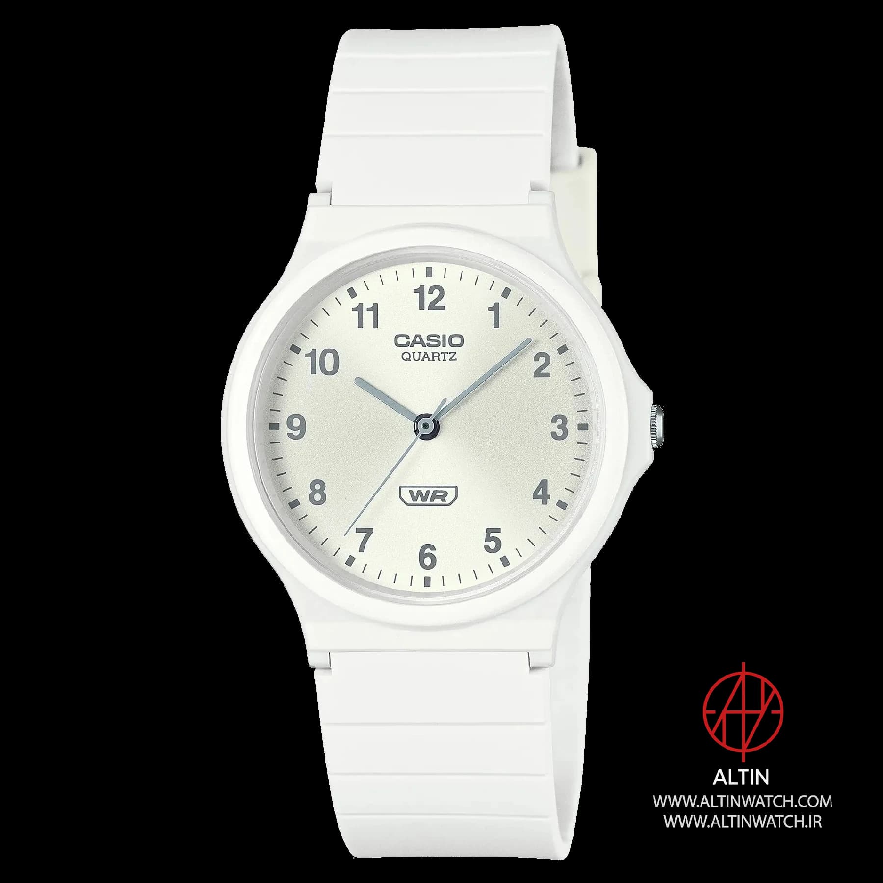 ساعت مچی اسپرت کاسیو (Casio) مدل MQ-24B-7BDF (یونیسکس، تمام سفید، رزین سبک)