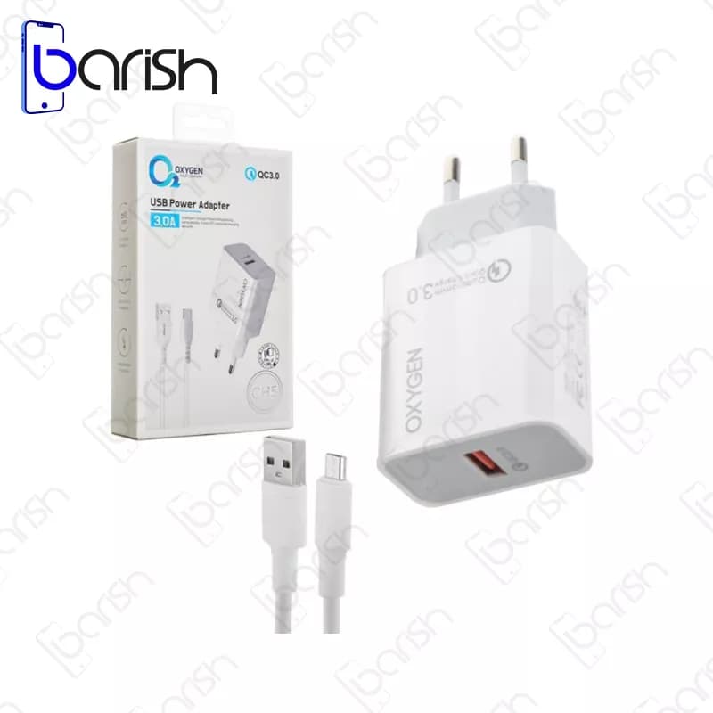 شارژر دیواری 18 واتی اکسیژن مدل CH5 همراه با کابل Type-C — تصویر ۳