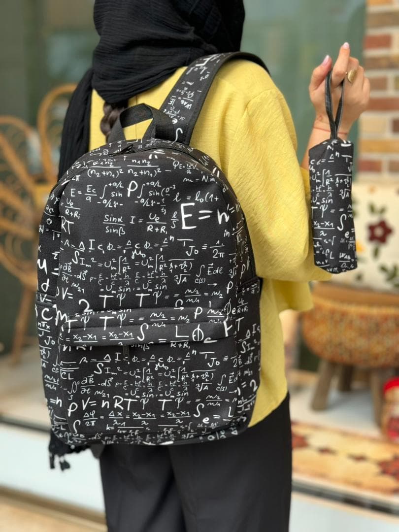 ست کوله پشتی و جامدادی فرمول ریاضی