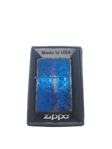 فندک زیپو (Zippo) مدل بنزینی طرح دار آبی