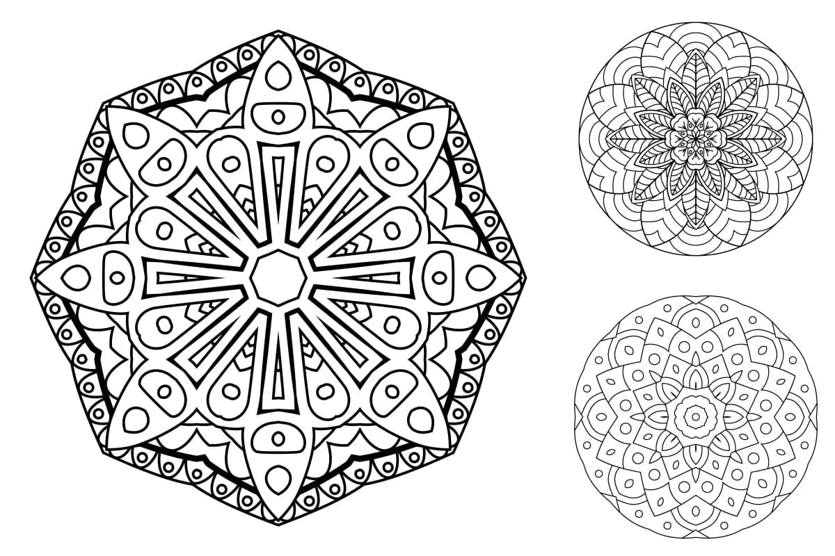 طرح وکتور اشکال تزئینی ماندالا – 3 فایل