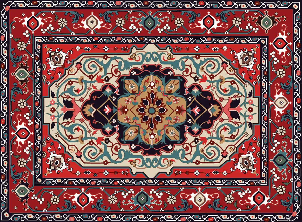 فایل وکتور طرح فرش دستباف