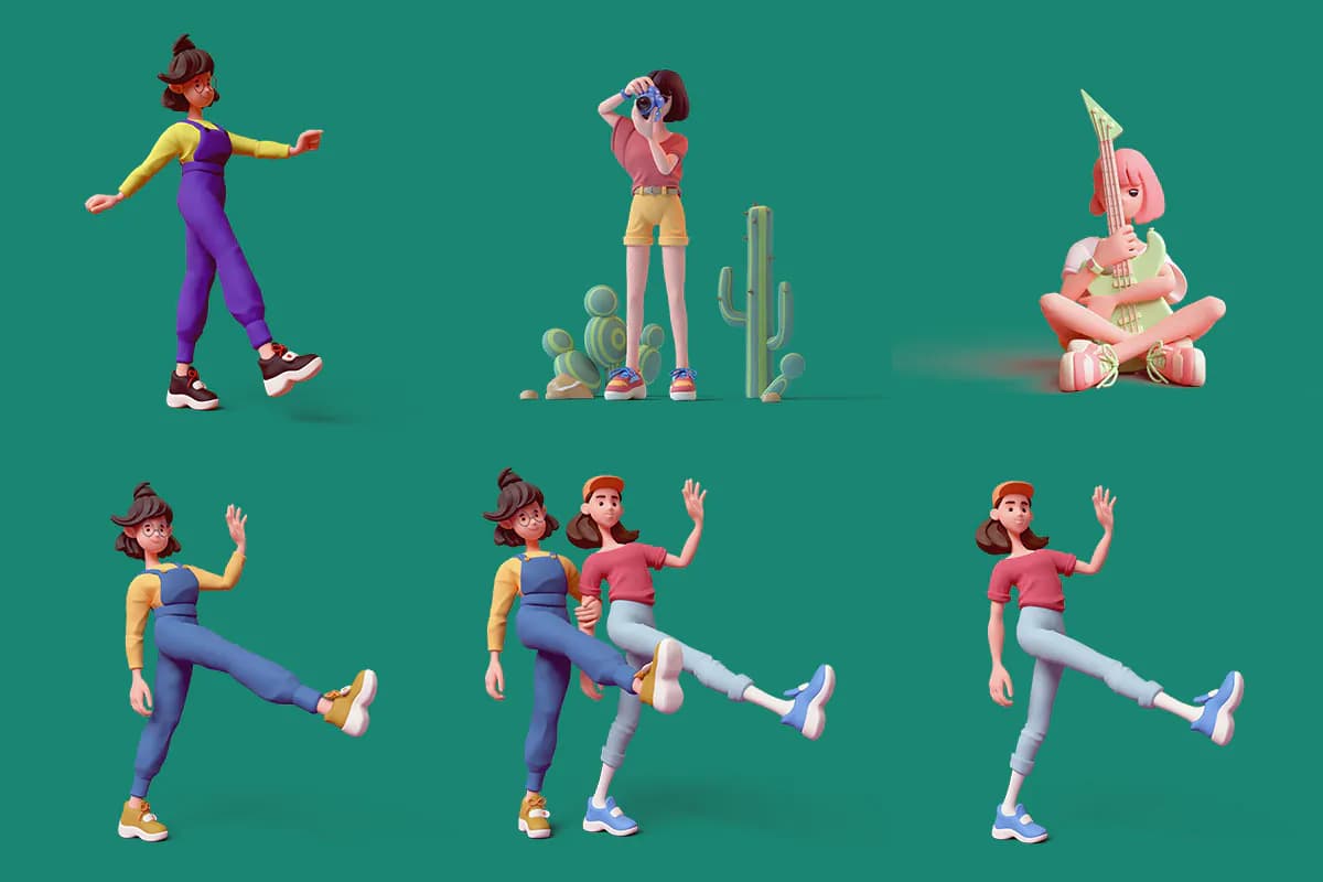 40 PNG کاراکتر دختر 3D — تصویر ۵