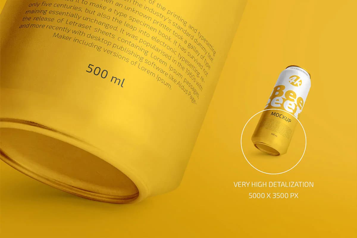موکاپ قوطی نوشیدنی 500ml — تصویر ۳