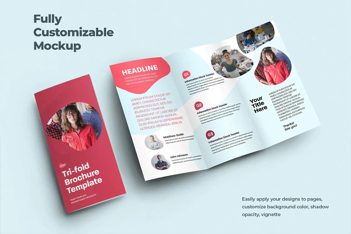 13 موکاپ بروشور سه لت سایز DL — تصویر ۲