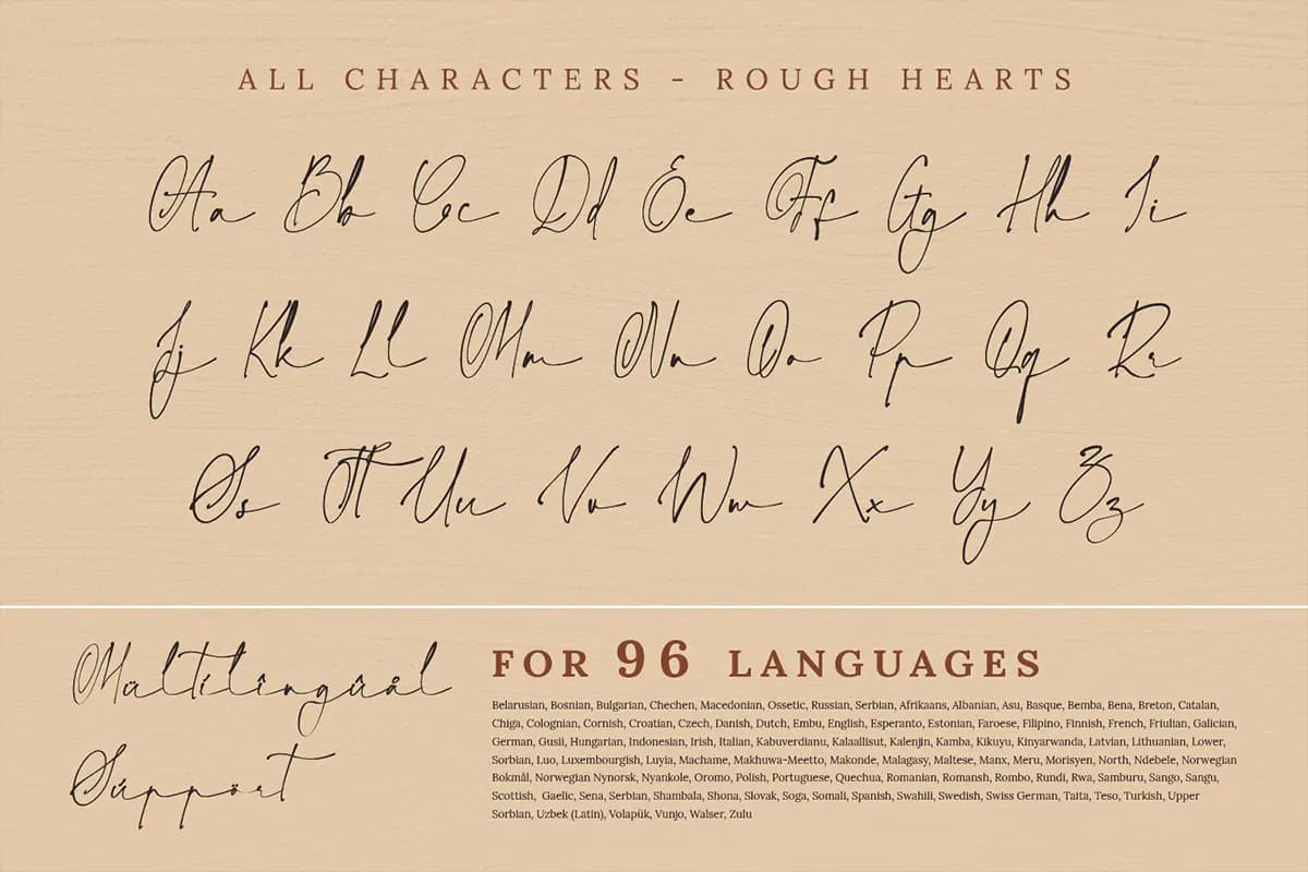 فونت سبک دستنویس Rough Hearts — تصویر ۸