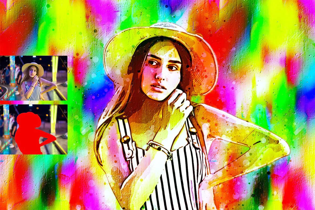 اکشن فتوشاپ افکت نقاشی بوم حرفه ای — تصویر ۲