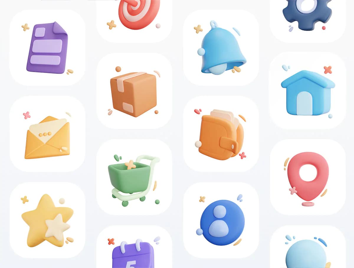 20 آیکون رابط کاربری 3D — تصویر ۸