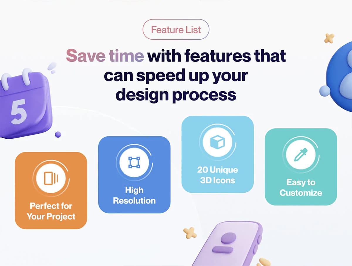 20 آیکون رابط کاربری 3D — تصویر ۳
