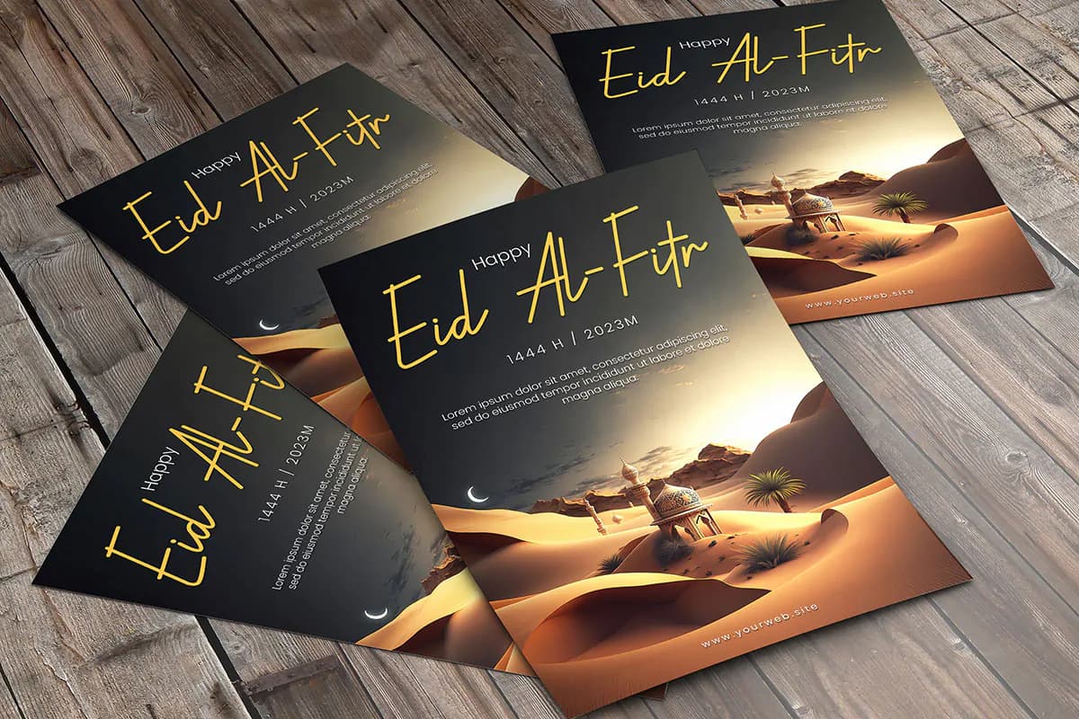 طرح پوستر ماه رمضان و عید فطر — تصویر ۳