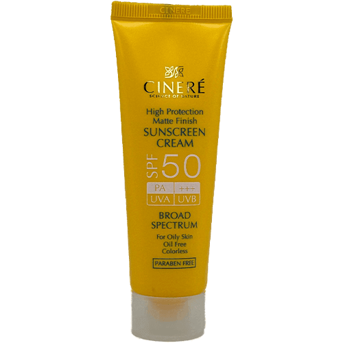 کرم ضد آفتاب سینره SPF50 بدون رنگ مخصوص پوست چرب – مات‌کننده و محافظت‌کننده — تصویر ۲