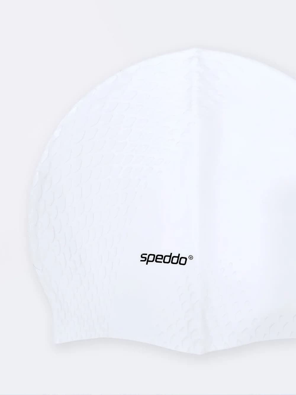 کلاه شنا ضد آب زنانه و مردانه طرح جدید پوست ماری اسپیدو ( Speedo ) سفید رنگ — تصویر ۳