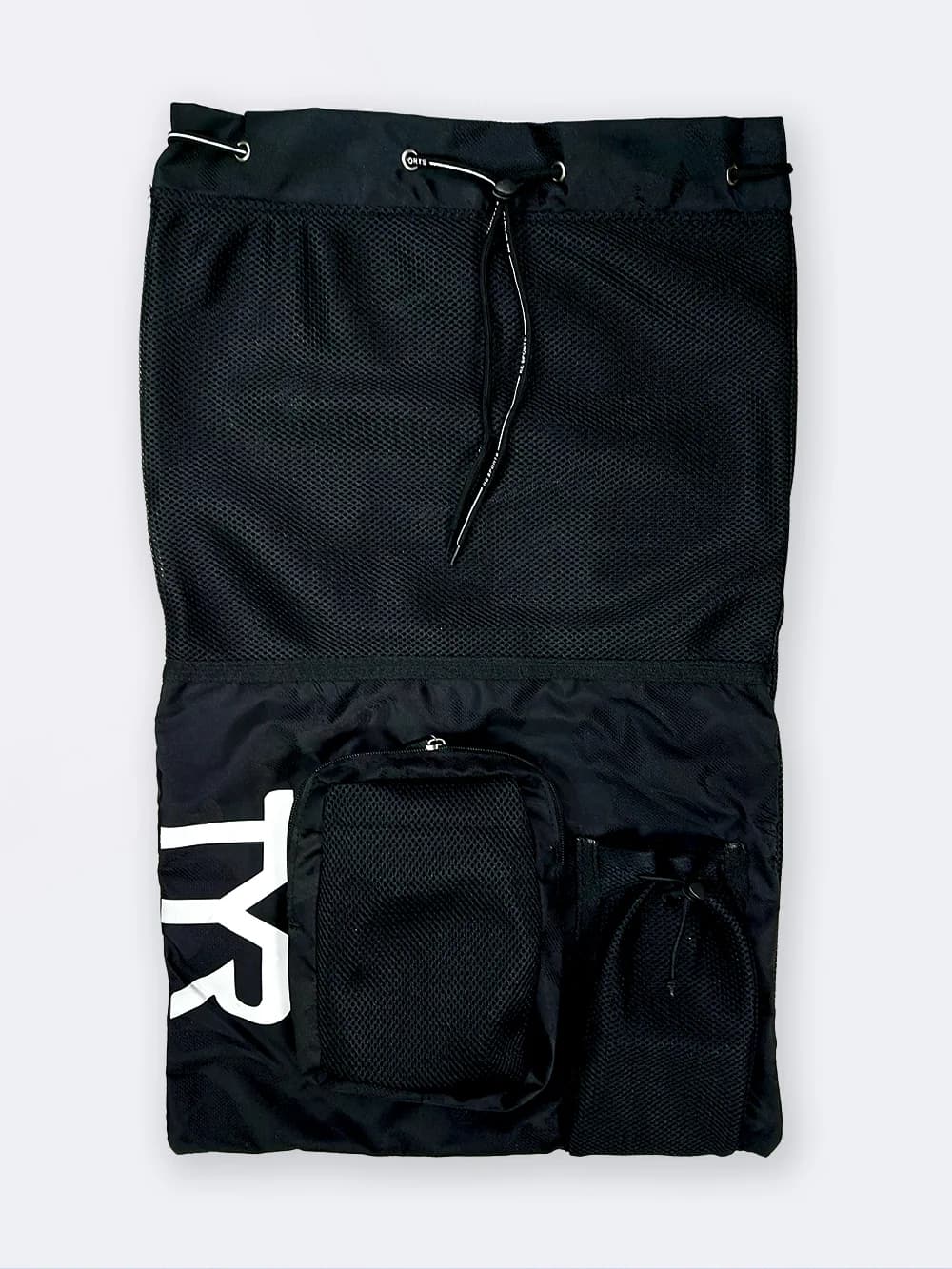 مش بگ ( mesh bag ) { کیف حرفه ای شنا } مشکی برای استخر ، دریا و ساحل جهت خشک شدن سریع وسایل TYR — تصویر ۲