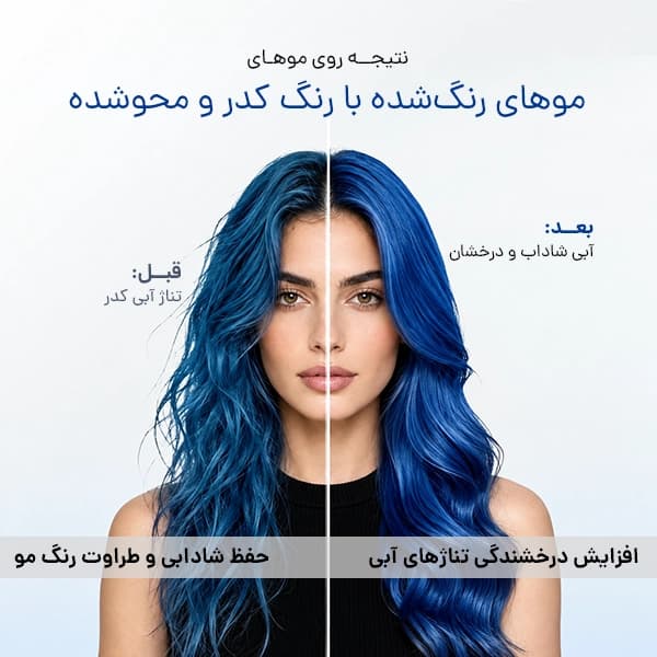 ماسک مو آبی کارسل | خنثی‌کننده تناژ نارنجی و احیای رنگ مو Karseell — تصویر ۳