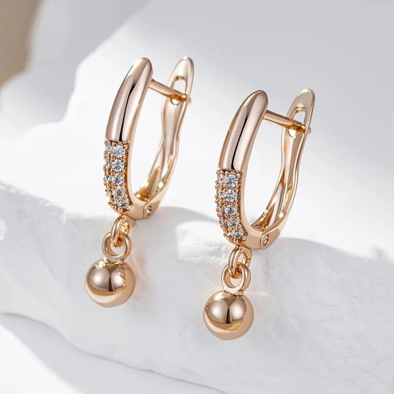 گوشواره زنانه ژوپینگ مدل آویز گوی کد ZG2031 — تصویر ۴