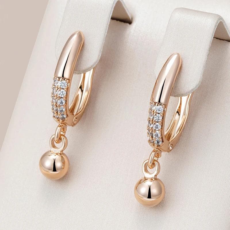 گوشواره زنانه ژوپینگ مدل آویز گوی کد ZG2031 — تصویر ۲
