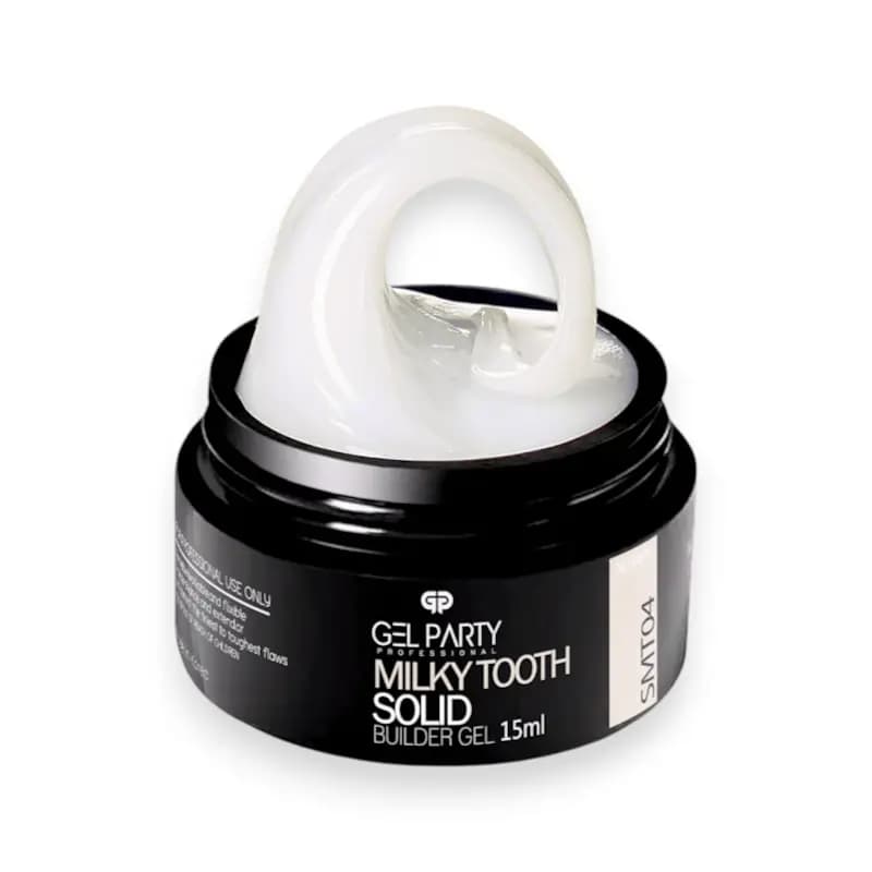 سالید بیلدر ژل ناخن ژل پارتی GEL PARTY کد SMT04 سفید شیری ۱۵ میل