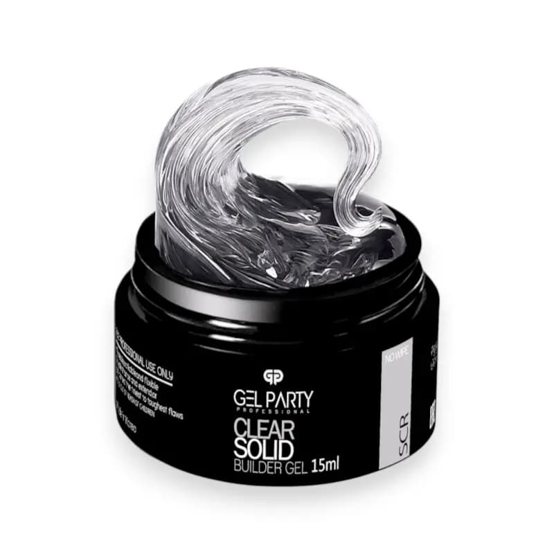 سالید بیلدر ژل ناخن ژل پارتی GEL PARTY رنگ کلیر شفاف ۱۵ میل کد SCR