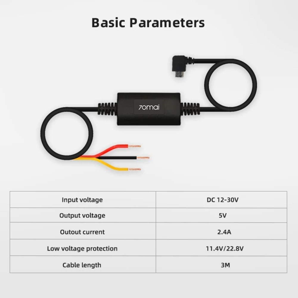 کیت سخت افزاری دوربین خودرو در پارک شیائومی مدل 70mai Hardwire Kit UP02 — تصویر ۲