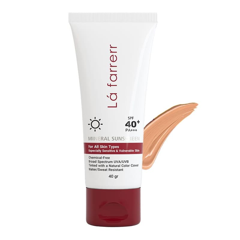 کرم ضد آفتاب مینرال SPF40 لافارر –در دو مدل رنگی و بی رنگ — تصویر ۳