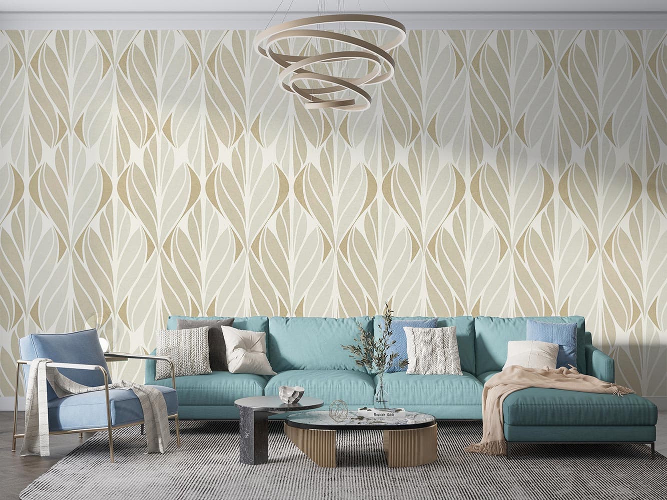 کاغذ دیواری کلاسیک داماس W10255800 — تصویر ۳