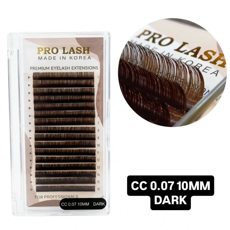 پالت مژه اکستنشن پرولش قهوه ای تیره PROLASH CC-0.07 10mm