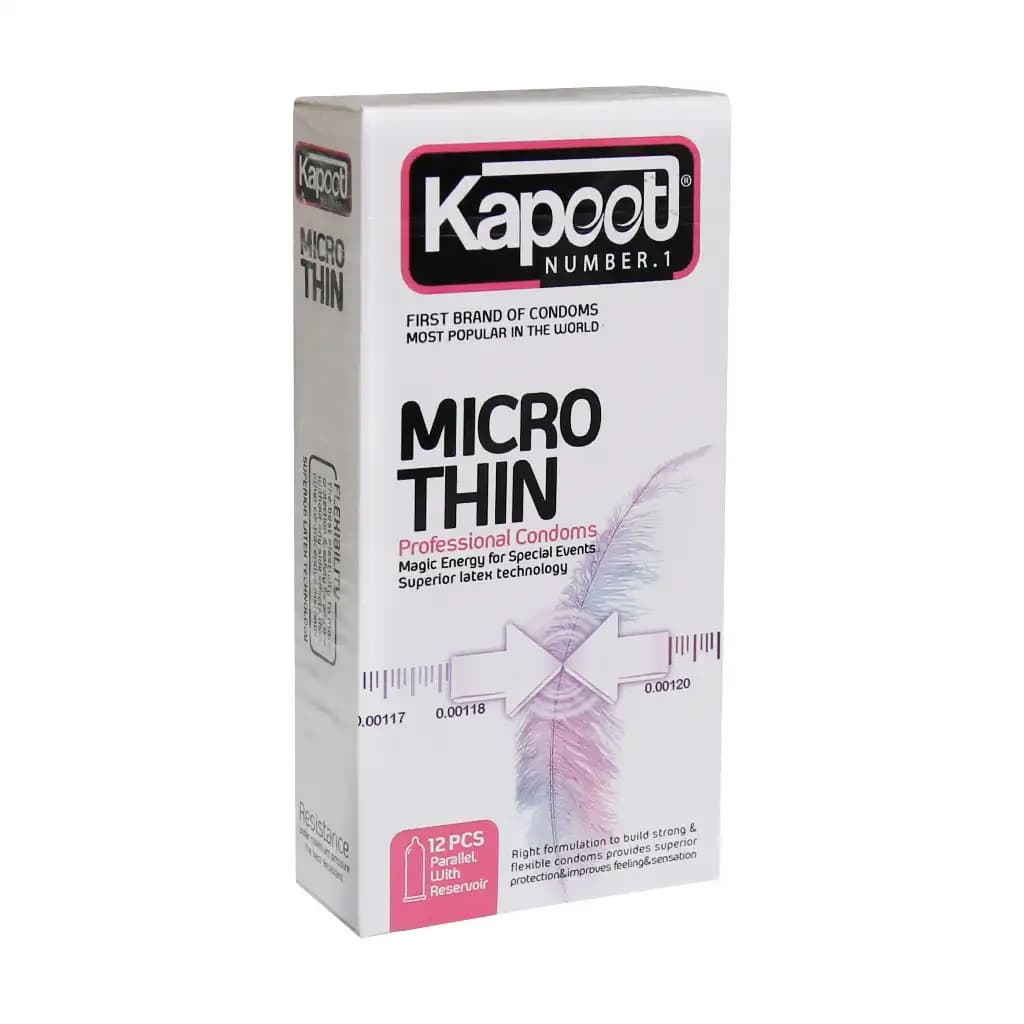 کاندوم نازک کاپوت مدل Micro Thin بسته 12 عددی