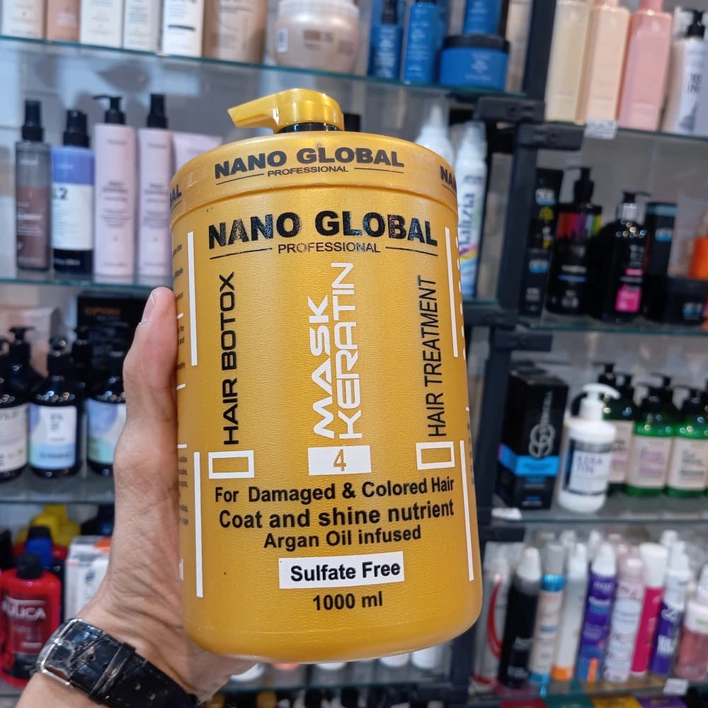 ماسک مو داخل حمام نانوگلوبال طلایی Nano Global — تصویر ۲