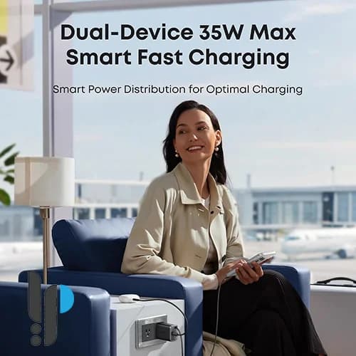 شارژر دیواری 35 وات انکر مدل Anker Nano Charger a2658 همراه با کابل Type-C — تصویر ۴