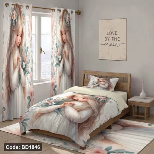 ست فانتزی روتختی چاپی دخترانه عروس 4تیکه کد bd1846 (پس کرایه)