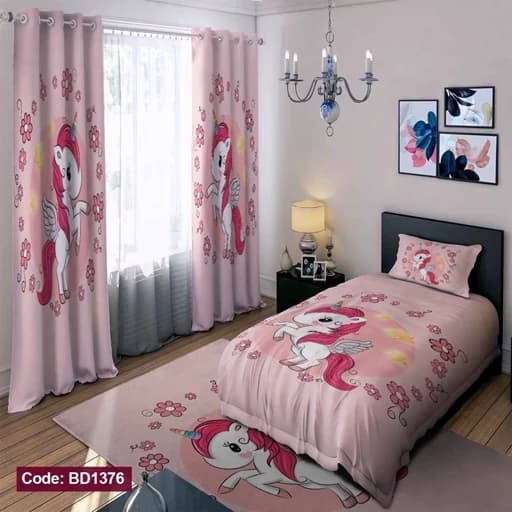 ست فانتزی رو تختی چاپی دخترانه پونی کد BD1376 (پس کرایه)