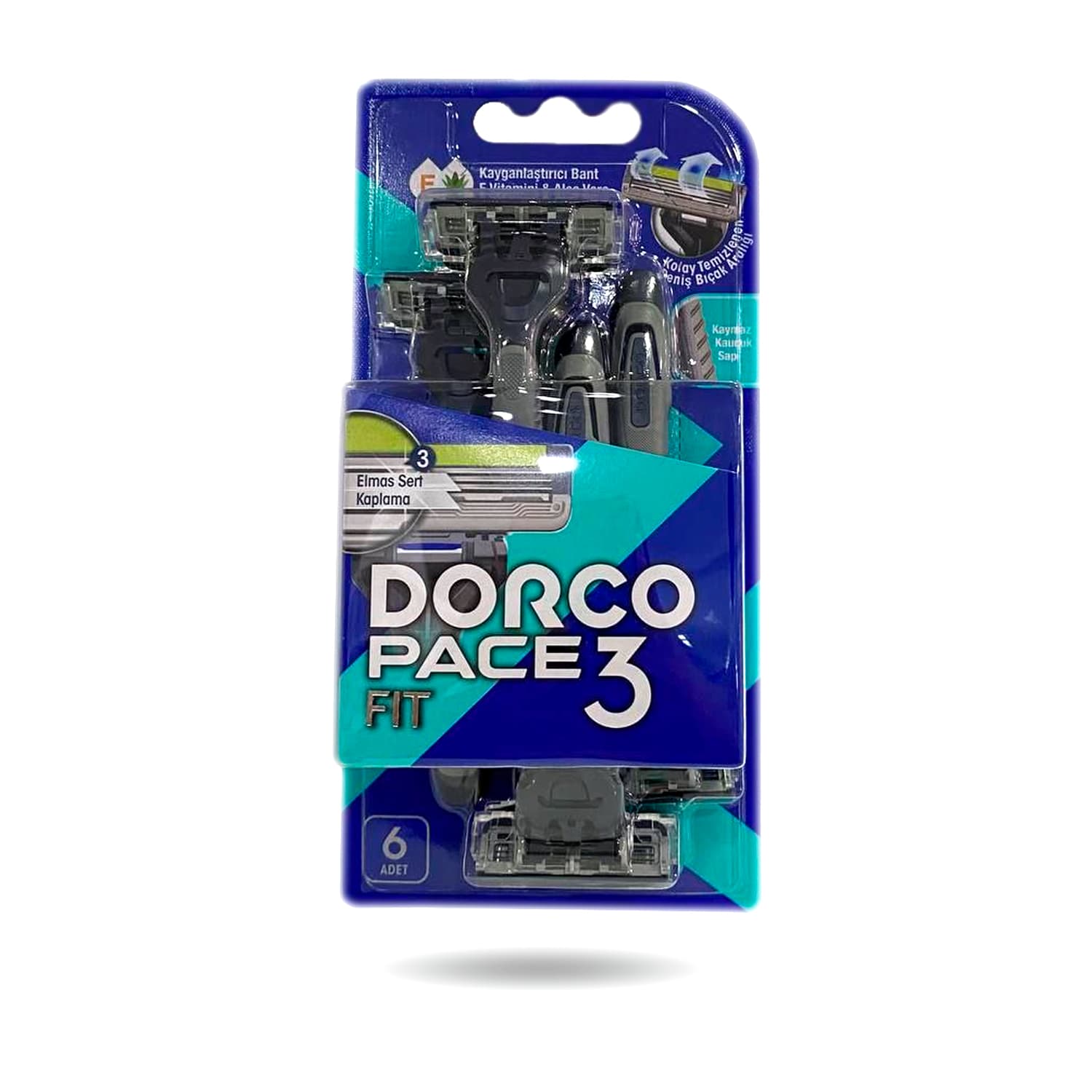 خودتراش دورکو DORCO مدل PACE 3 FIT سه تیغ بسته 6 عددی