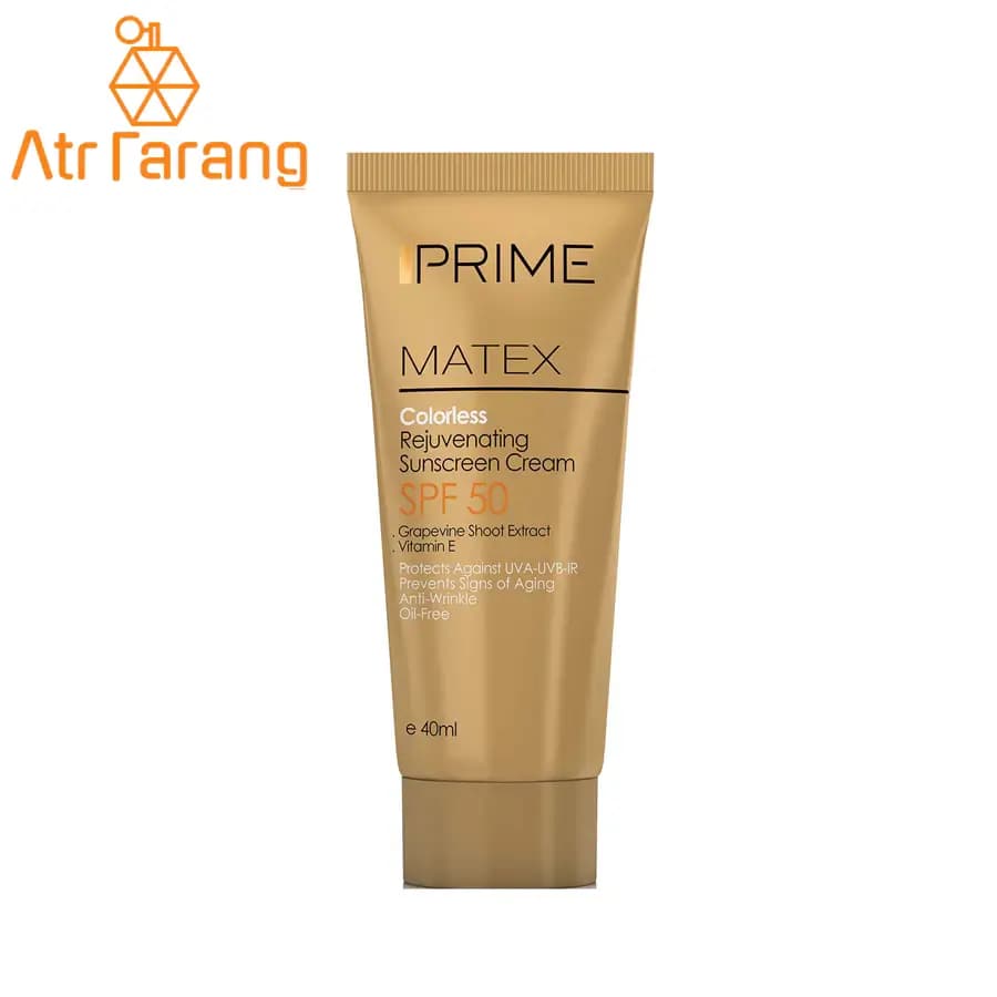 ضد آفتاب بی رنگ پرایم مدل جوان کننده SPF 50 حجم 40ml