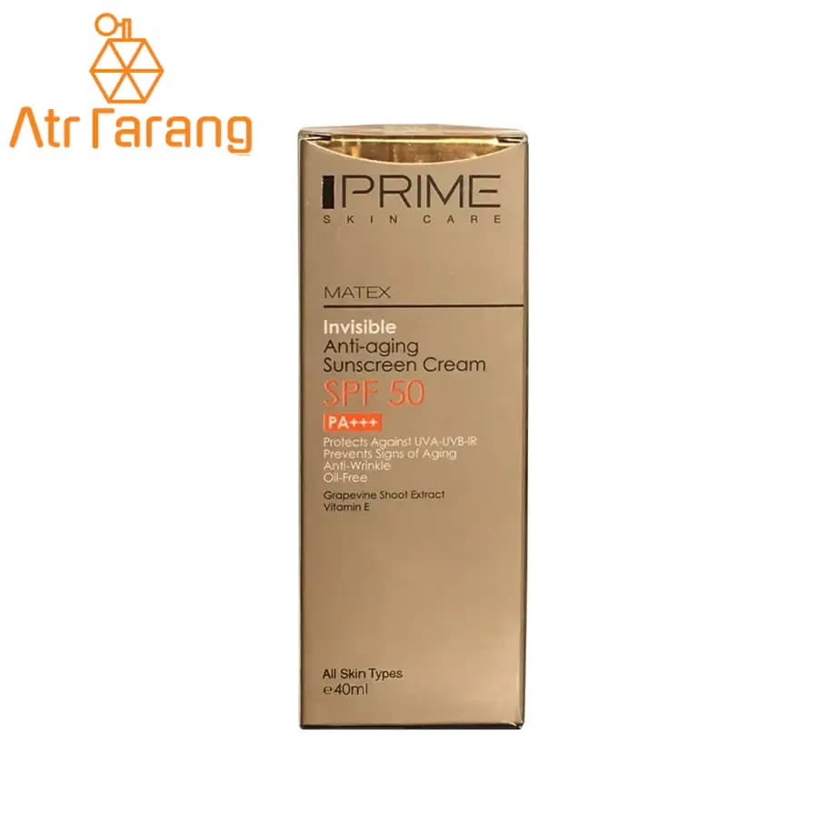 ضد آفتاب بی رنگ پرایم مدل جوان کننده SPF 50 حجم 40ml — تصویر ۲