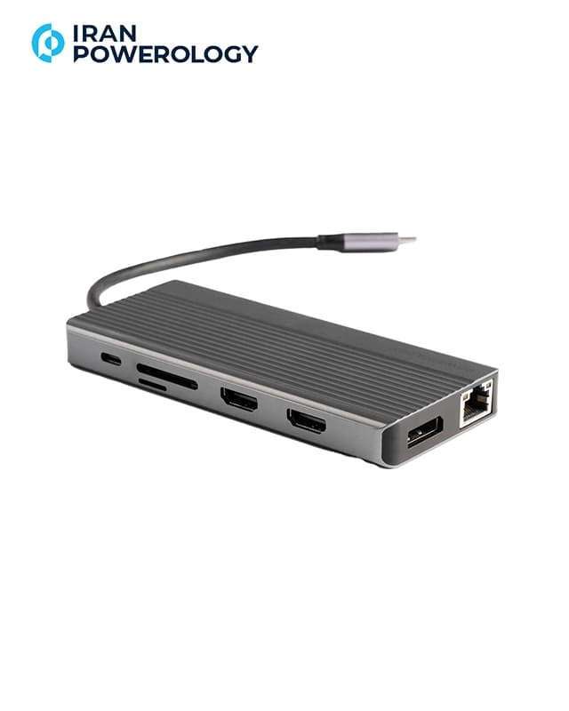 هاب دیتا 13 پورت پاورولوژی Powerology 13-in-1 Slim 4K HDMI USB-C Hub P131HBCGY — تصویر ۲