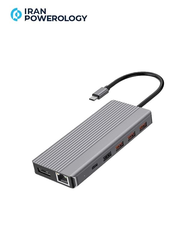 هاب دیتا 13 پورت پاورولوژی Powerology 13-in-1 Slim 4K HDMI USB-C Hub P131HBCGY