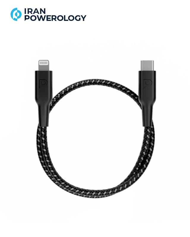 کابل 30 سانتی متر USB C به Lightning پاورولوژی Powerology Braided USB-C to Lightning 30cm Cable PCAB006