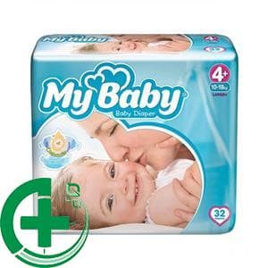 پوشک مای بیبی شماره 4 + تعداد زیاد 32 عددی 10 تا 18 کیلو گرم — تصویر ۲