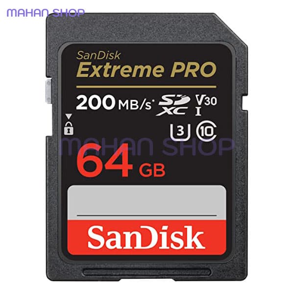 کارت حافظه SD سندیسک مدل SDXC EXTREME PRO 200mbs ظرفیت 64 گیگابایت