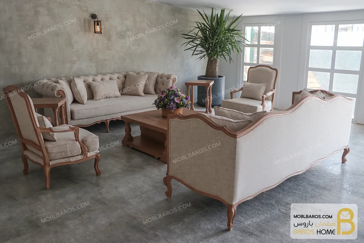 مبل کلاسیک گندم و چستر نیکا — تصویر ۲