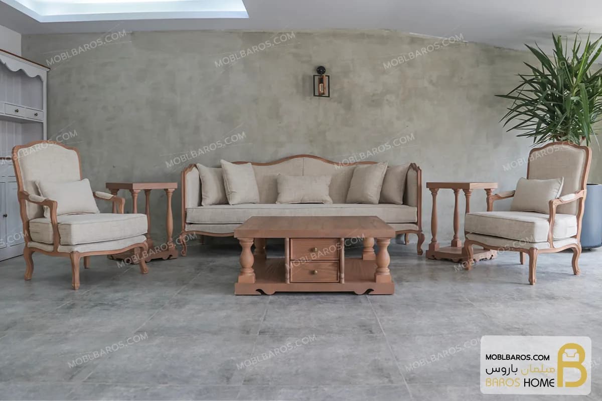مبل کلاسیک گندم و چستر نیکا — تصویر ۶