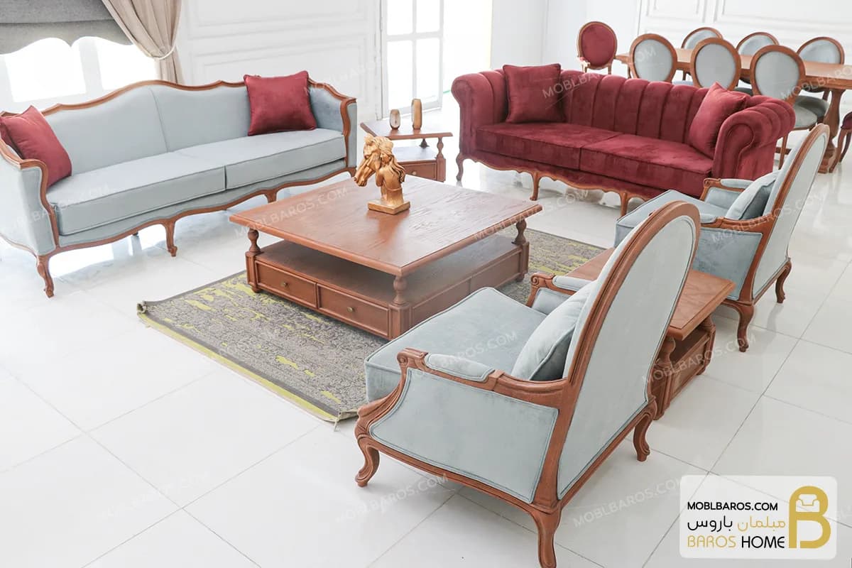 ست مبلمان نئوکلاسیک ابزاری و راحتی چستر کد ۶