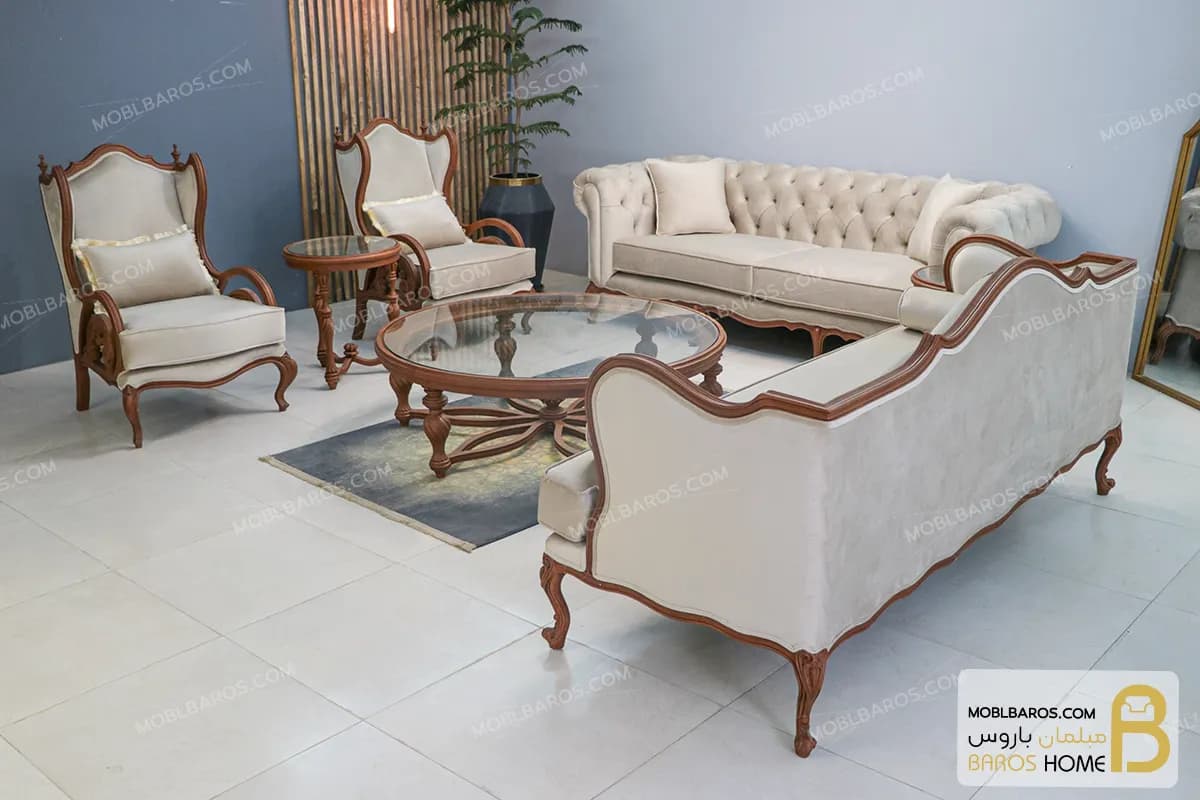 مبل کلاسیک و راحتی ۸ نفره کینگ و جورجیا چستر