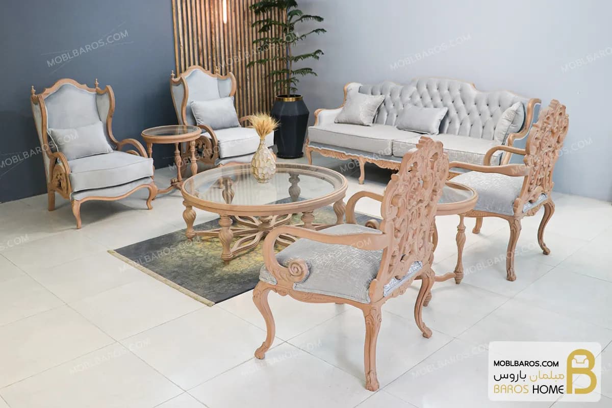 مبل کلاسیک ۷ نفره کینگ و رومینا — تصویر ۳