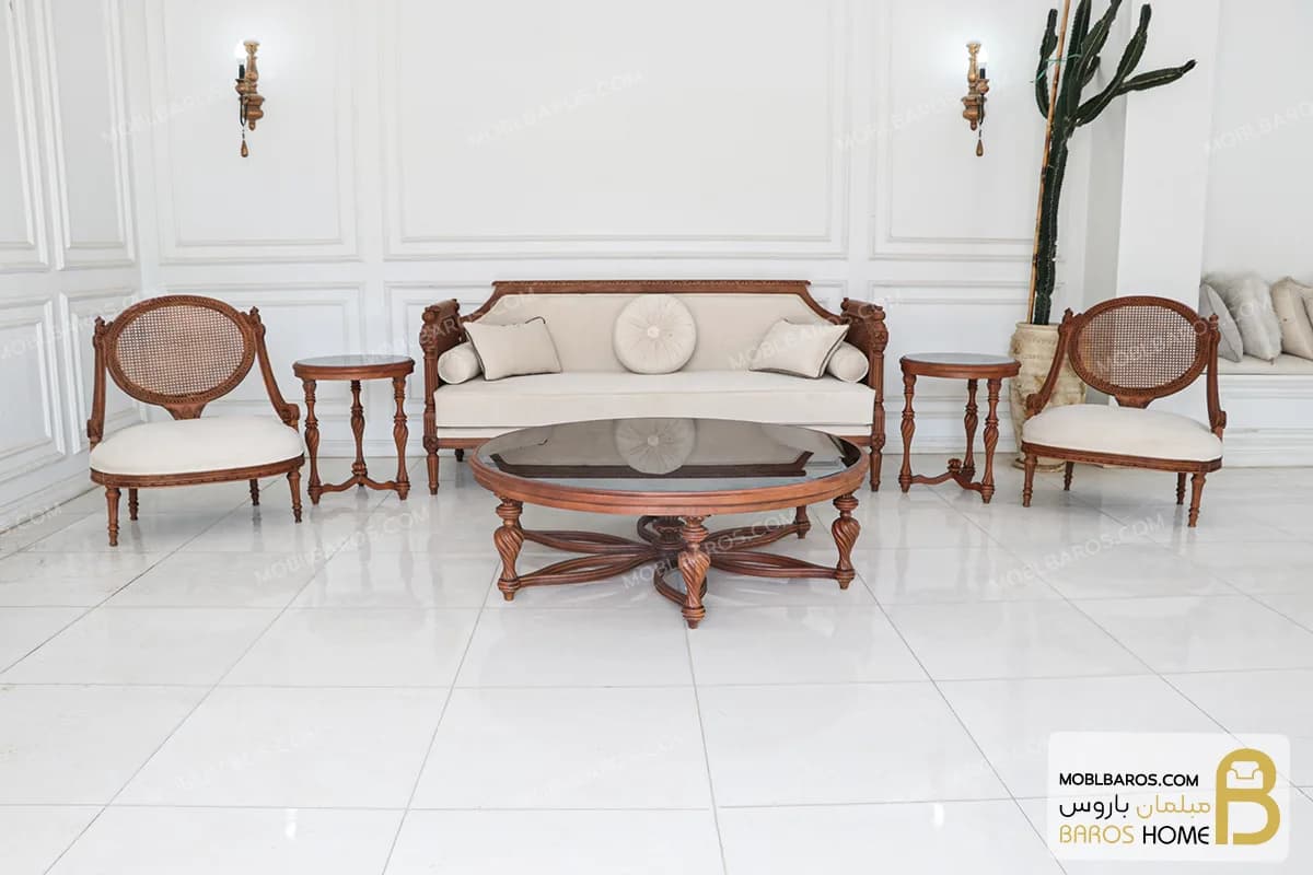مبل جدید کلاسیک کاجی ۷ نفره — تصویر ۵