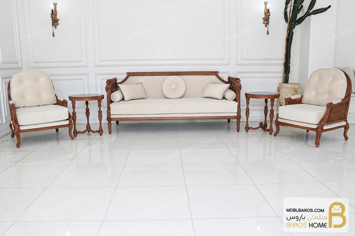 مبل جدید کلاسیک کاجی ۷ نفره — تصویر ۶