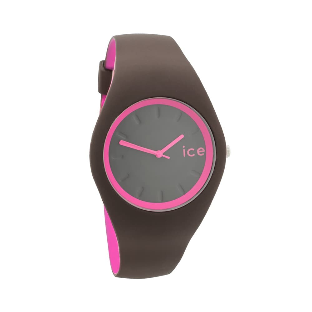 ساعت آیس ice watch زنانه صفحه بزرگ قهوه ای صورتی